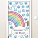 3 x Rainbow Bulletin Board Decorations Set, Classroom Door Decor, Colorful Positive Affirmation Cutouts for Teacher Welcome Back to School Classroom Wall Door Decor, 16.91 x 15.24 inches
