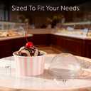 LIDS ONLY: Dome-Shaped Lids, 50 Transparent Plastic Lids For 5 Ounce Coppetta To Go Cups - Cups Sold Separately, Disposable, Clear Plastic Dessert Cups Lids, For Dessert Takeaways- Restaurantware