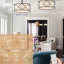 Brown Fandelier Ceiling Fans with Lights, 20" Farmhouse Rustic Chandelier Ceiling Fan Remote Control with 6 Speeds for Bedroom, Nursery, Living Room