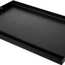 LotFun 25" x 16" Carbon Steel Cooking Griddle for Outdoor Gas Grill, Universal Griddle Flat Top Plate Insert with Grease Groove and Removable Handles for Electric/Charcoal/Gas Grill, Camping,Party
