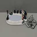 VCUTEKA Animated Christmas Village Houses, Lighted Musical Police Station Scene with Helicopter, Patrol Car, Dog, Victorian Xmas Village Collectible Building for Holiday Home Table Display Dcor (Blue)