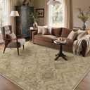 6x9 Area Rug Washable Rug for Living Room Bedroom Non Slip Carpet Brown