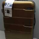 Coolife Luggage PC+ABS Hardshell Suitcase with TSA Lock, Spinner Checked Lightweight (Charcoal, 24in), Black Brow