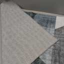 Washable Modern Area Rug: 2x3 Geometric Area Rugs for Entryway Small Mat for Kitchen with Non-Slip Backing Indoor Bedroom Door Mat for Bathroom Floor Blue Grey 2'x3'.