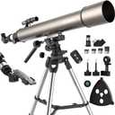 NACATIN Astronomy Telescope for Adults & Professionals, 102mm Aperture 900mm with Dual Slow-Motion Rods - for Ultra-Smooth & Precise Tracking, Telescope for Adults high Powered for Moon & Planets (900102, Light Gray)