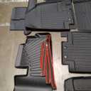 Floor Mats & Cargo Mat with Backrest Mat Custom for Nissan Pathfinder 2022-2025 2026 7&8 Seats, Door Sill Guards, All Weather TPE Full Set Floor Liners Trunk Mat for Pathfinder 2025 Accessories