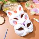 2 x Cabilock 6Pcs Blank Cat Masks 7.08X6.69 Inches Paper Animal Masks for Painting Diy Crafts Halloween Party Cosplay Half Face Mask with Straps