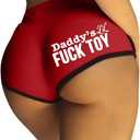 Womens Yoga Booty Shorts Sexy Printed Dance Sport Workout Hot Pants Plus Size Lounge Wear Briefs (5X-Large, Red)