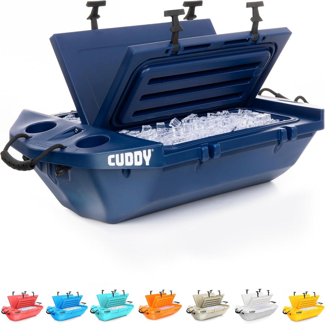 CUDDY Floating Cooler and Dry Storage Vessel for Land & Water 40QT Great for River, Beach, Kayak, Pool, & Lake - Multiple Color Options