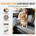 Backseat Dog Bed Mat for Car, Non-Slip Dog Bed with Removable Washable Cover, Travel Pet Mat & Dog Car Blanket Seat Cover for Backseat Extender, SUV Trucks, 54"x19", Grey