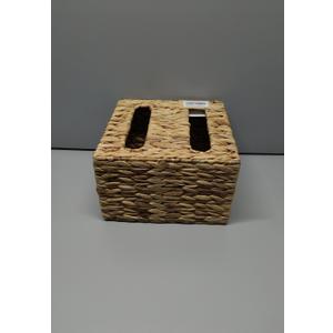 StorageWorks Garbage Bag Dispenser with Lid, Wall Mount Water Hyacinth Plastic Bag Holder for Kitchen, Cabinet, Countertop, 2 Slots