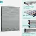 Changshade Cordless Cellular Shades, Blackout Room Darkening Black Out Honeycomb Blinds for Indoor Windows Bedroom, Pull Down Pleated Accordion Blind Easy Install, Shade Size 40" Wx72 H, Gray