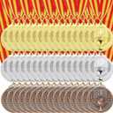 MECCANIXITY Award Medals 2 Inch, Gold Silver Bronze Prizes Metal Winner Medals 1st 2ed 3rd Place with Neck Ribbon Trophy Pattern for Sports Party Favors 48 Pieces