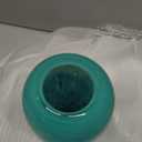 Teal Glass Vase 11" Hand Blown Glass Vase for Teal Home Decor Accents, Wide Mouth Turquoise Vases Home Decor for Centerpieces, Dining Table, Bookshelf, Bathroom or Living Room Display