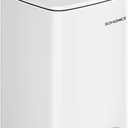 SONGMICS Kitchen Trash Can, 5.2-Gallon (20 L) Trash Bin, Stainless Steel Garbage Can, with Inner Bucket, Soft Close and Stays Open, Cloud White ULTB592W01