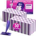 Wet Jet Refills, 50 Count Microfiber Wet Jet Pads for Swiffer Mop, Disposable Multi Surface Swifter Pads Refill, Floor Cleaner for Mopping, Heavy-Duty Absorbent and Stickiness (Off White)