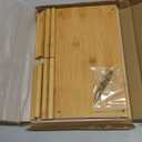 Cabinet Organizer Shelf(Set of 2),Kitchen Counter Shelves, Bamboo Stackable Expandable Spice Rack Countertop(Medium) (11.8"W, Natural)