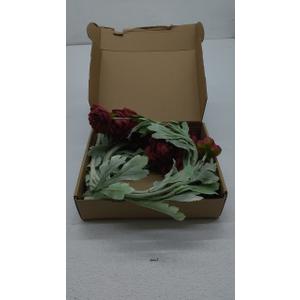 Htmeing 6PCS Artificial Geranium Bush Decorative Silk Flower Artificial Plant for Outdoors or Indoor (Wine red)