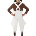 Fun Costumes Willy Wonka Oompa Loompa Outfit for Kids, Chocolate Factory Worker Uniform Overalls Halloween Outfit Small