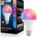 Color Changing LED Smart Bulb, App Control, Alexa & Google Assistant, WiFi/Bluetooth,RGB+CCT 16 Million Colors, Color Changing Light Bulb (Bluetooth)