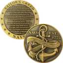 American-Navy Challenge Coin with U.S. Sailor's Creed and Maritime Symbolism (Single Coin)
