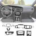 JeCar 12pcs Carbon Fiber Interior Trim Kit Fit for 2015-2023 Dodge Charger Interior Accessories