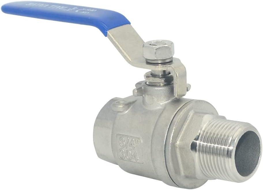 DAN SPEED Full Port Ball Valve Male x Female S304 Stainless Steel Heavy Duty for Water, Oil, and Gas,1000WOG (3/4inch)