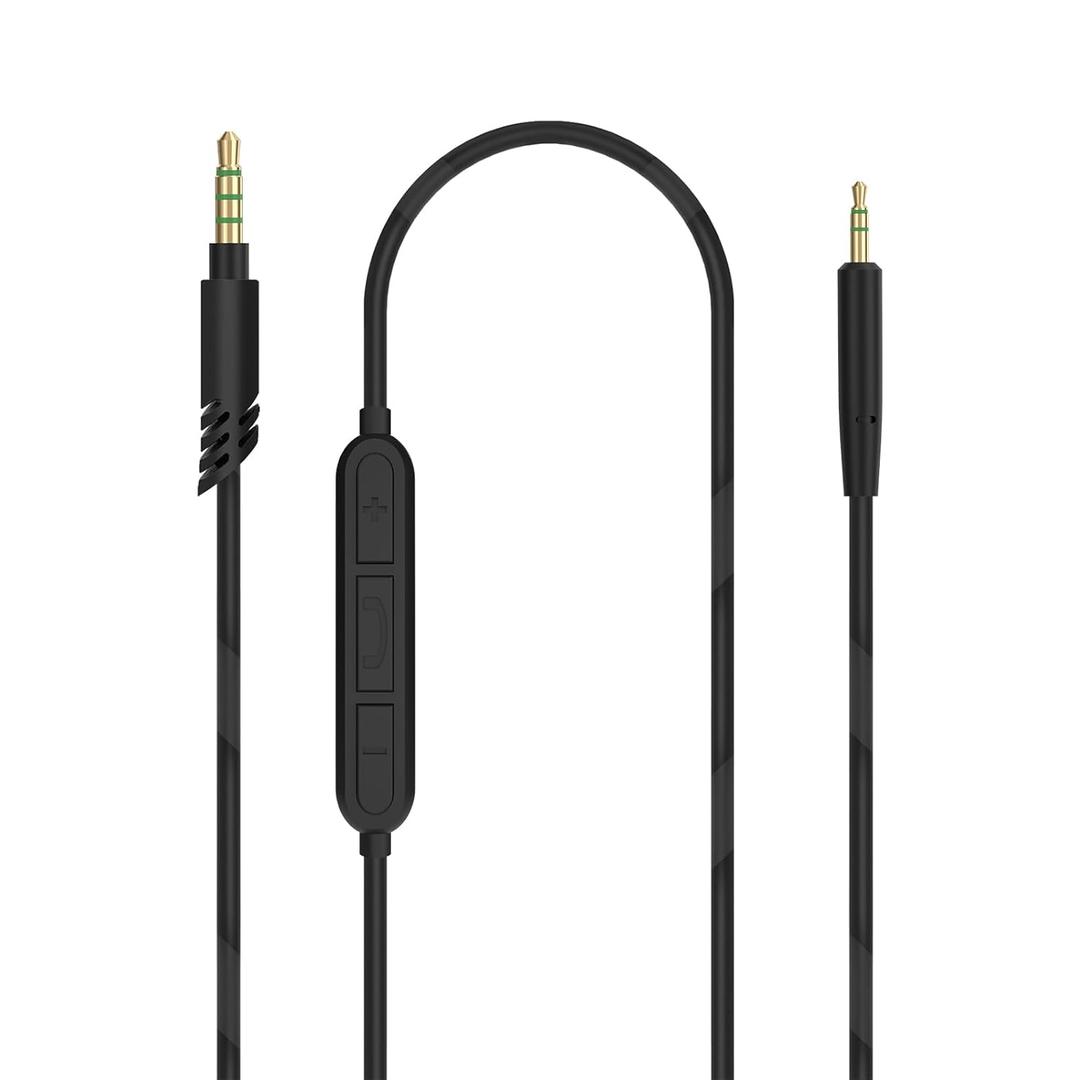 Linkidea Audio Cable with Mic for JBL Tune 770NC/670NC Headphones, 3.5mm TRRS to 2.5mm TRS Replacement Aux Cord with Inline Microphone and Volume Control (5 ft / 1.5m)