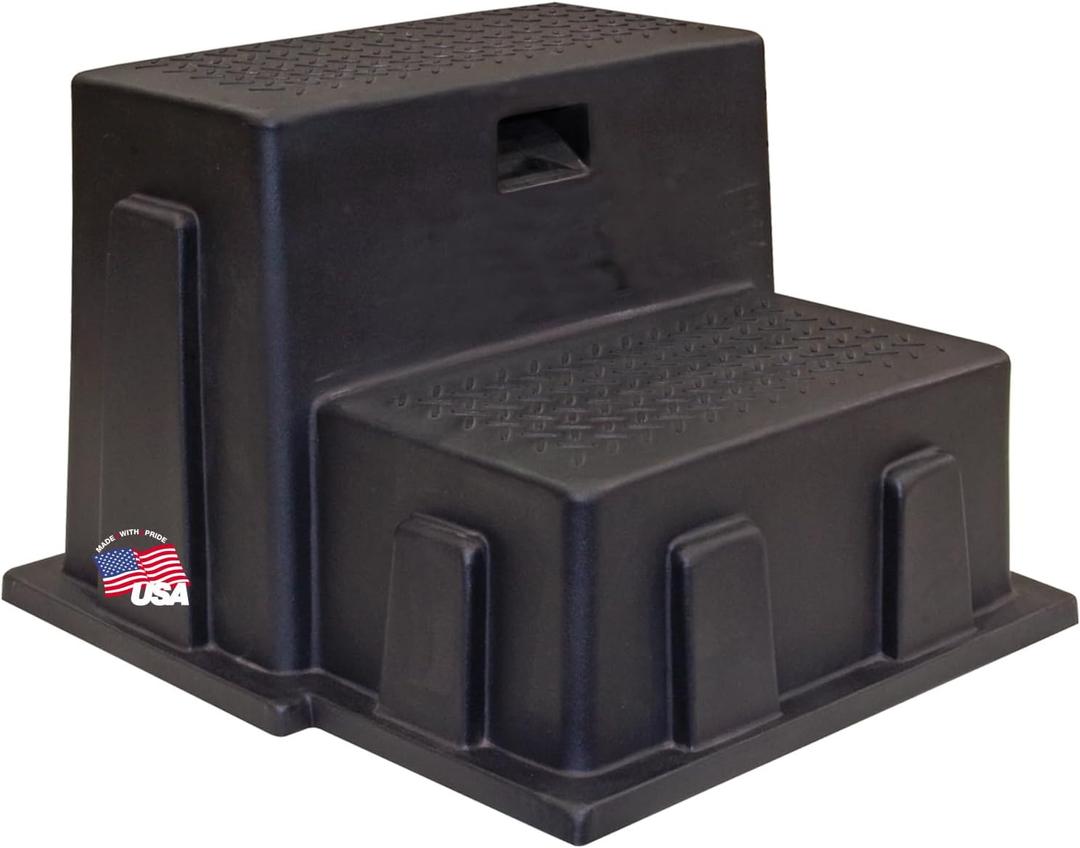 Buyers Products 3013658 Polymer Step, Made in The USA, Non-Skid Surface, Ideal Entrance Stairs for Campers, RVs, Boats, Lightweight & Easy to Carry