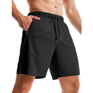 Aolesy Mens Workout Shorts 5"/7"/10" with Zipper Pockets Lightweight Athletic Shorts Linerless for Gym Running Basketball Size L