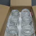 Liuruiyu 16oz - 6 Pack Round Glass Jars with Airtight Lid, Wide Mouth Mason Jars with Clamp Lids, Air Tight Glass Canisters, Food Storage Containers for Cereal, Pasta, Beans, Sugar, Coffee, Spice