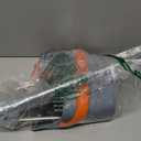 Broom and Dustpan Set for Home, Broom and Dustpan Combo for Office, Long Handle Broom with Upright Standing Dust pan,Indoor&Outdoor Sweeping (Gray&Orange)