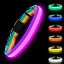 Premium LED Dog Collar for Night Walking - Light up Dog Collar Cycle 7 Solid Colors - Lighted Dog Collars USB C Rechargeable - Waterproof Glow in The Dark Dog Collars - Adjustable, Fashion, Safety(L) (Large (18 " - 23 "))