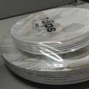 White/Gold Tulip Organic Plates Combo - Plastic - Case Pack of 96 - For Parties, Catering & Special Events, 10 x 7.5 Inches