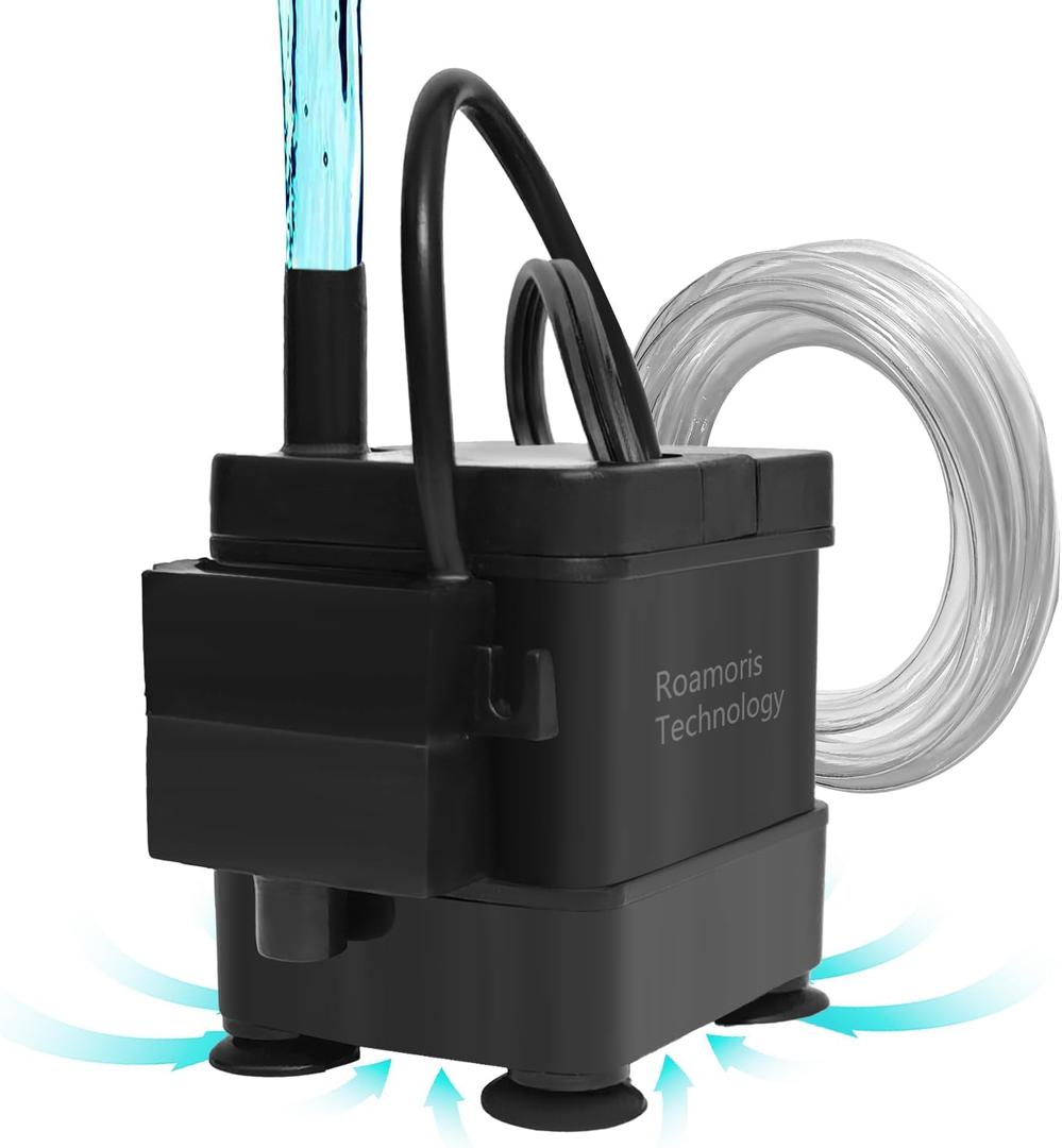 Small Pump With Level Sensor 110V Automatic Submersible Water Pump Mini HVAC Condensate Pump For Dehumidifier,Air Conditioner, Ice Maker, Furnace,Air Cooler,Auto Shut Off,PM01