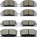 D1285 D1037 Front Rear Ceramic Brake Pads Set for Chrysler 200 2011-2014,Sebring 2007-2010,Dodge Avenger 2008-2014,Caliber 2007-2012,Jeep Compass/Patriot 2007-2017,Mitsubishi Lancer 2004-2017