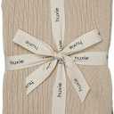 Knitted Organic Cotton Baby Blanket- Swaddle Blanket, 30" x 40" Soft Receiving Blanket for Newborn (Ribbed - Fog)