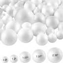Yalumo 70 Pack Foam Balls for Crafts, 5 Size Smooth Polystyrene Foam Balls 0.8 1.2 1.6 2 2.4 Inch Round White Foam Craft Balls for School Projects, Christmas Decoration, Modeling, DIY Ornaments
