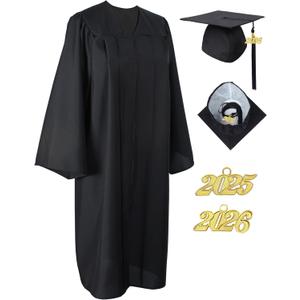 MyGradDay Unisex Matte Graduation Cap and Gown 2026 Set Bulk with Tassel for College High School Graduates