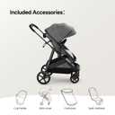 Mompush Wiz 2 in 1 Baby Stroller with Infant Pramette Mode, One Hand Fold Convertible Newborn to Toddler Stroller with Reversible Seat and Large UPF 50+ Canopy