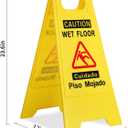 CERLMLAND Caution Wet Floor Sign, Foldable Sturdy Bilingual Double-Sided Safety Warning Signs for Commercial Use, Pool (2-Pack Yellow)