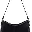 Prettyzys Crescent Shoulder Bag for Women, Vintage Retro Vegan Leather Clutch Tote Handbags Crossbody Bags Handbag for Women (Black)