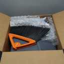 CLEANHOME Heavy Duty Broom with Dustpan Combo Set Indoor and Outdoor Dual Purpose,Stiff Bristle Commercial Angle Broom and Standing Dust Pans with Long Handle for Sweeping Home,Kitchen,Yard,Grey