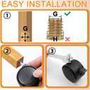 AAGUT 2" Swivel Stem Casters with Locking Brake Threaded 1/4" - 20 x 1 for Furniture and Shelves, Black Replacement Castors, Pack of 4