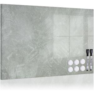 Magnetic Dry Erase Board, 24'' x 18'' Decorative Magnetic Board for Wall, White Board Magnet Board Display Board, Concrete