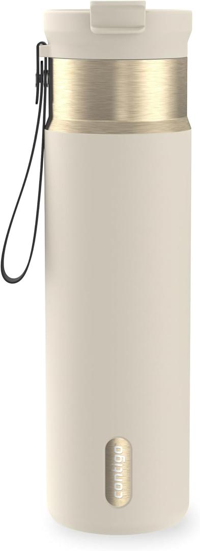 Contigo DualSip 24 oz Stainless Steel Vacuum-Insulated Water Bottle with Carry Strap & 2-in-1 Leakproof Lid (Straw or Spout), BPA-Free & Lead-Free, Dishwasher Safe