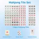 Mahjong Tile Set, 146pcs Professional Chinese Mahjong Set with Instruction Manual, Premium Mah Jongg Sets with Storage Box, 1.4" Mah Jong Tiles Easy to Grab, Game for Gathering, Party, Camping