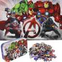 Jigsaw Puzzles for Kids Ages 4-8 in Reusable Metal Box,60 Pieces Puzzle Toys for Children Girls & Boys,Learning Educational Kids Puzzles Toys Preschool Puzzles (0682) (Gold)