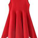Noomelfish Girls Handkerchief Hem Twirl Dress Summer Cotton Sleeveless Skater Sundress (3-12 Years) (5-6 Years, Red)