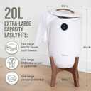 Fontaines Luxury Towel Warmer for Bathroom, Spa - Large Heated Thermal Bucket, Wood Handle, Safe Auto Shut Off, Fits Up to Two Large 40x70 Oversized Towels or Robes - White